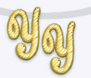 10K Gold Large Cursive Initial Earrings (shiny diamond cut finish)
