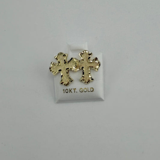 10k Gold Roman Cross Earrings