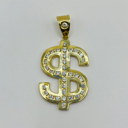 10k Gold MoneySign CZ Charm