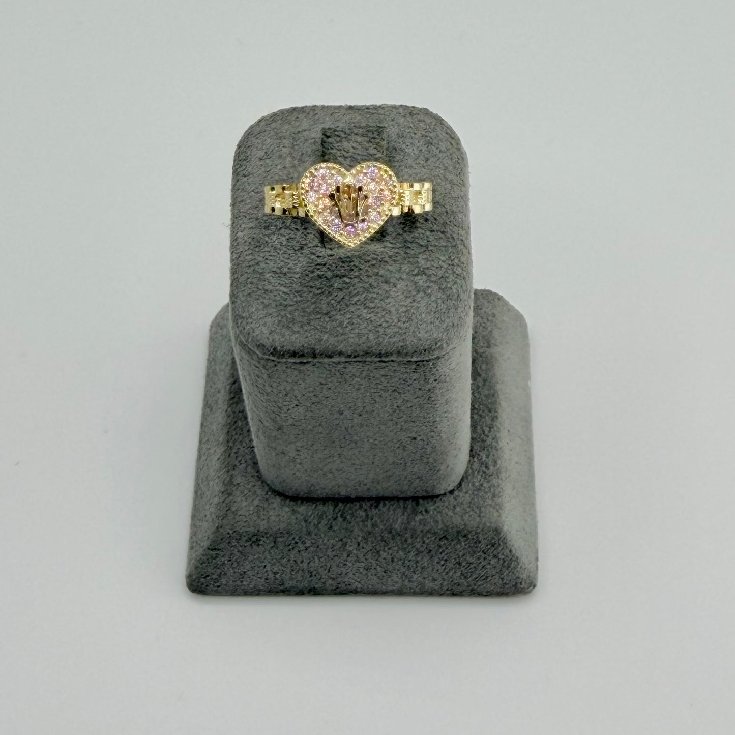 10k Gold Princess Cz Rx Crown Ring (M)