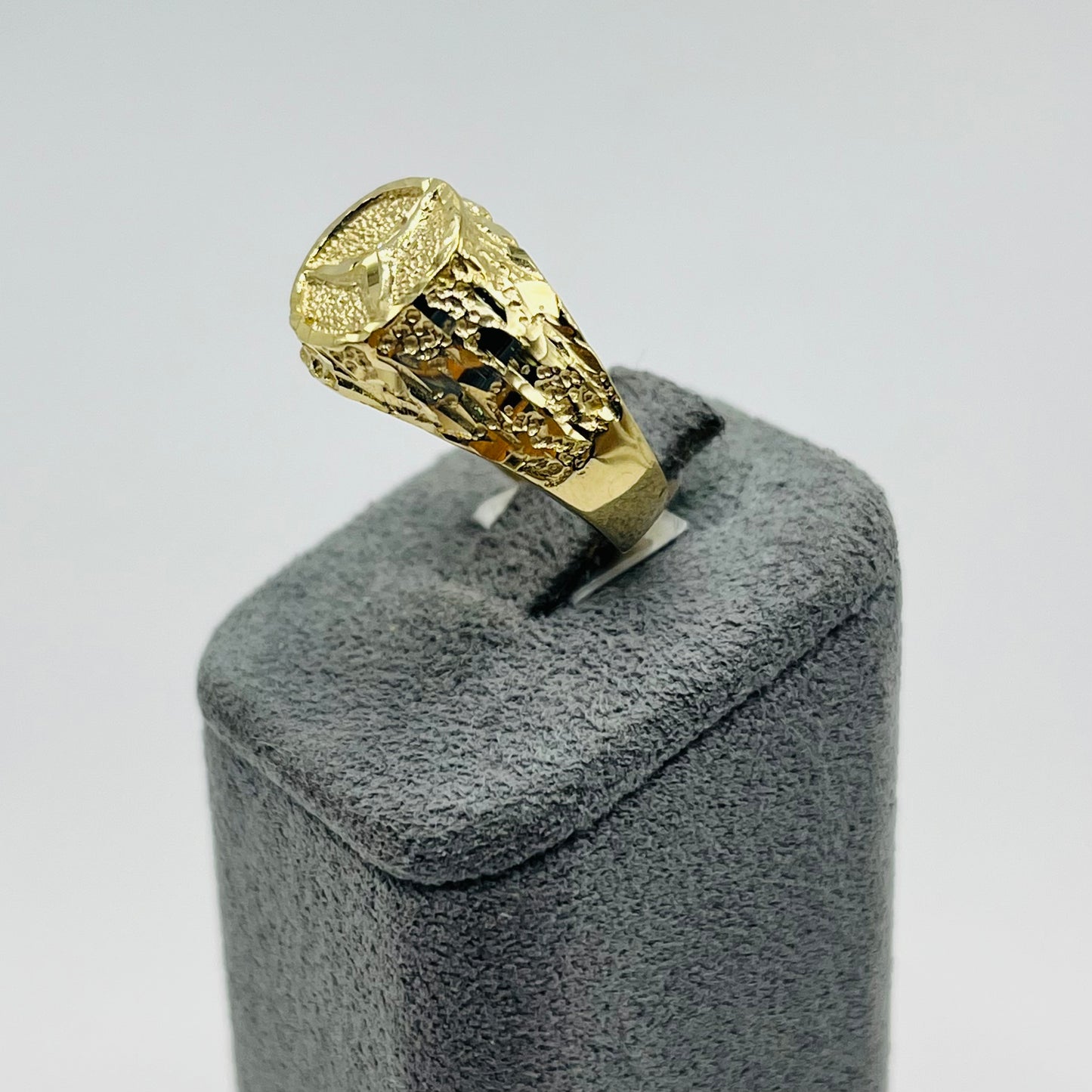 14k Gold Nugget Benz Ring