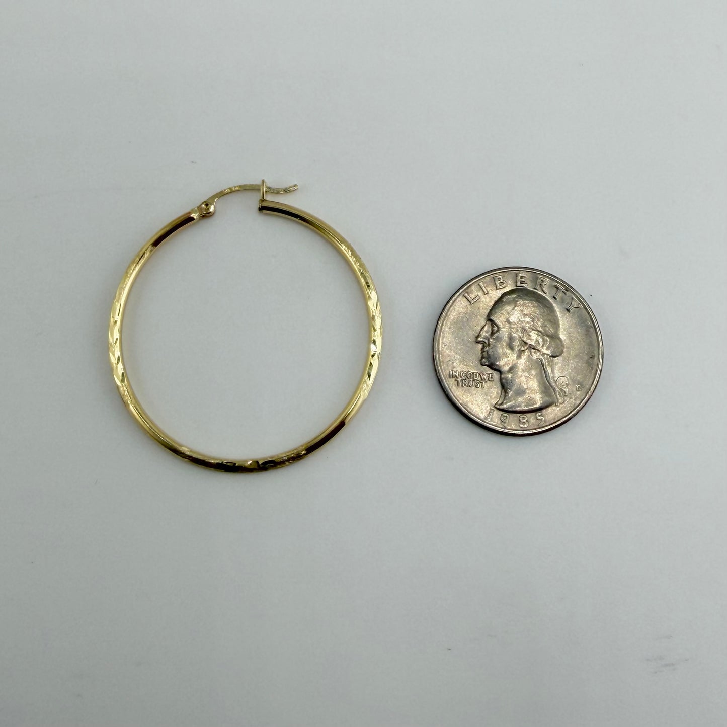 10k Gold Radiant Hoops 1.5 inch