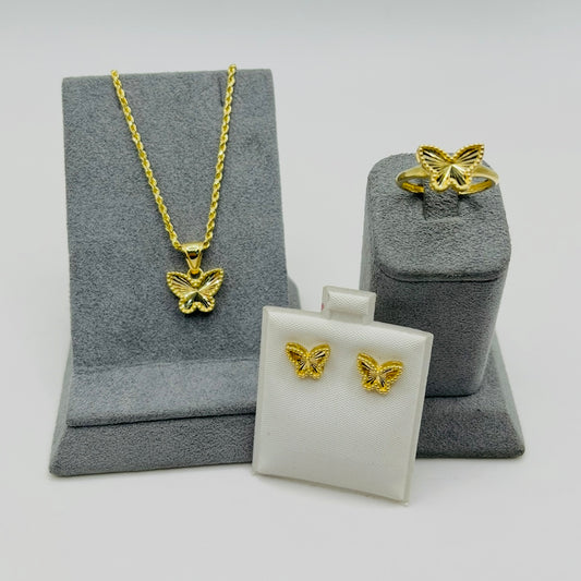 10K Gold Fancy Butterfly  Set