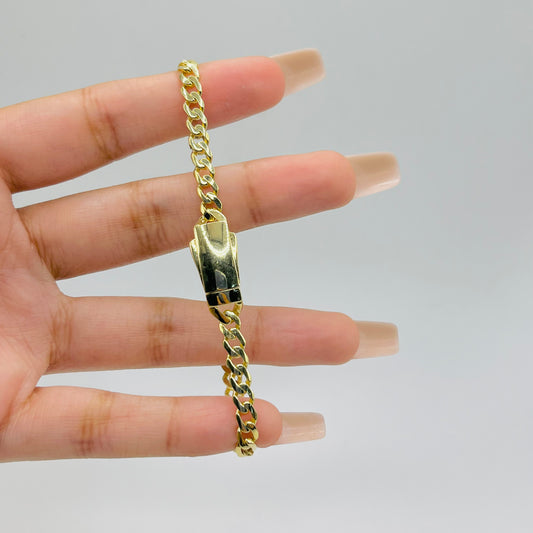 10k Gold 4.5mm Monaco Bracelet