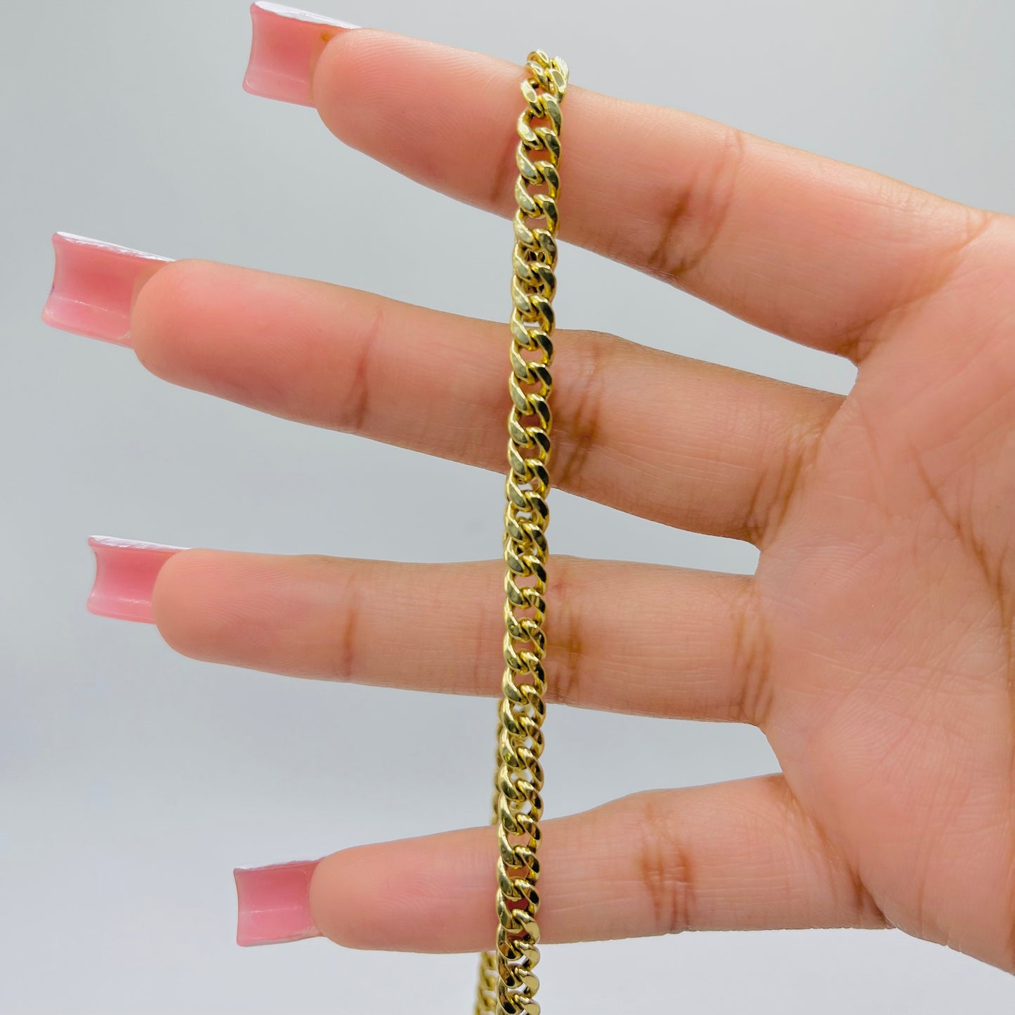 10K Gold 4mm Hollow Miami Cuban Bracelet
