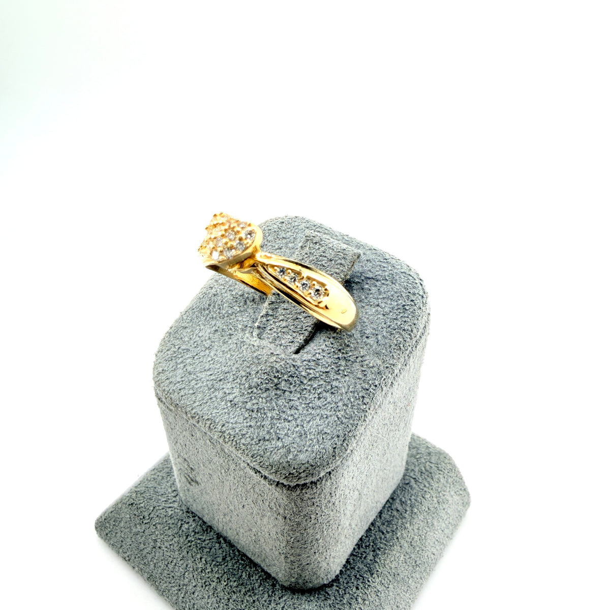10K Gold Lady Heart CZ Ring
