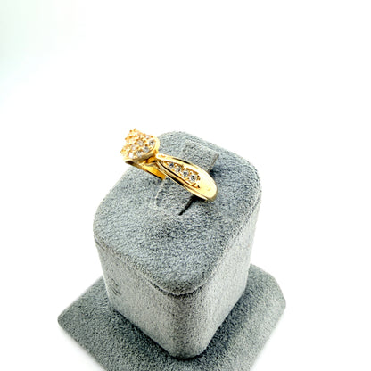10K Gold Lady Heart CZ Ring