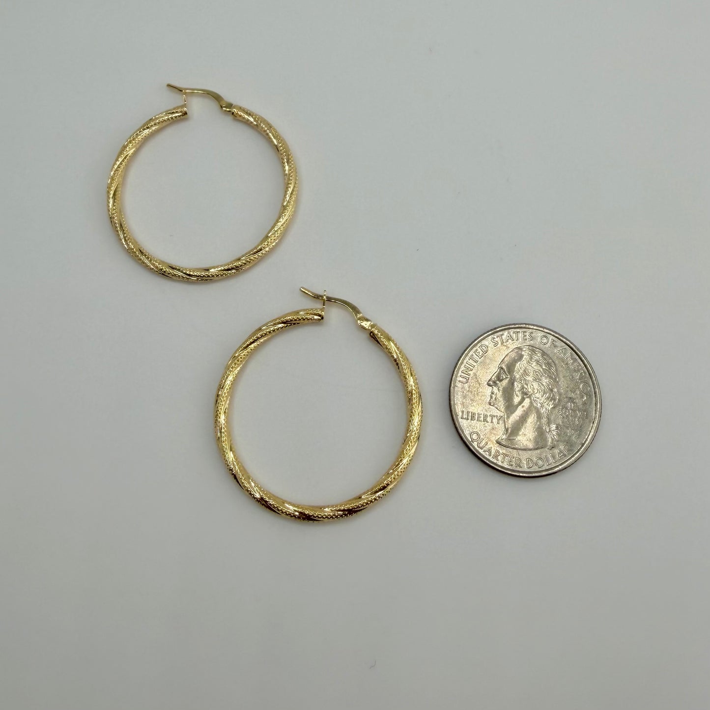 10k Gold Honey Hoops 36mm