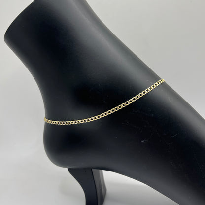 10k 2.5mm Diamond Cut Cuban Anklet