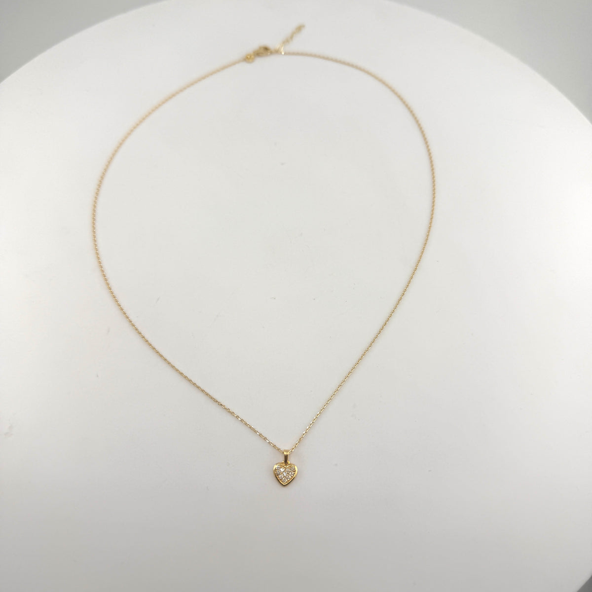 Natural Diamond 14k Gold Filled Heart Necklace Set