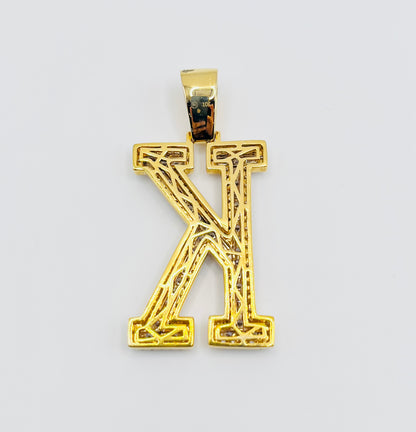Diamond Block Initial Pendant - Large