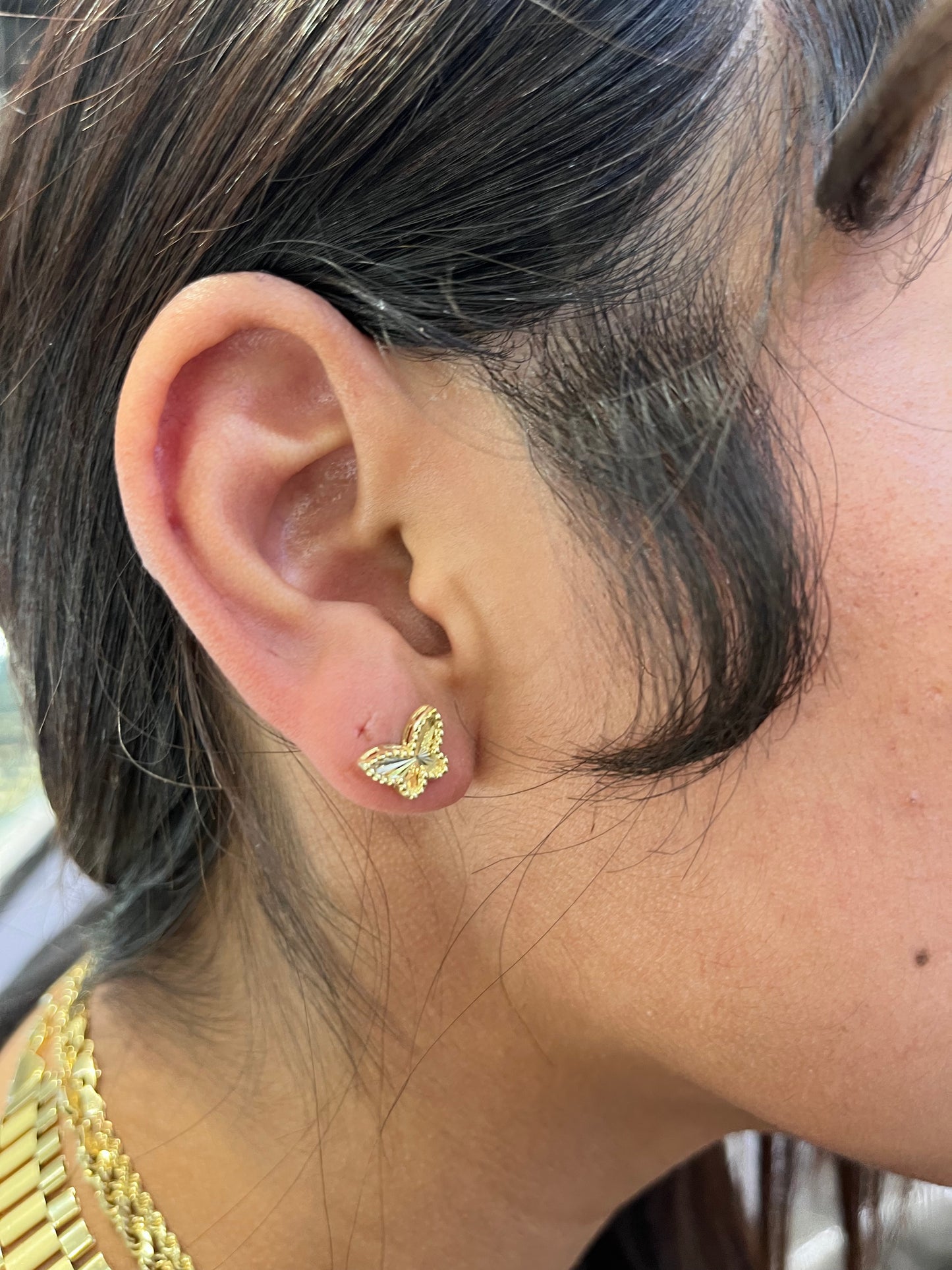 10K Gold Fancy  Butterfly Earrings