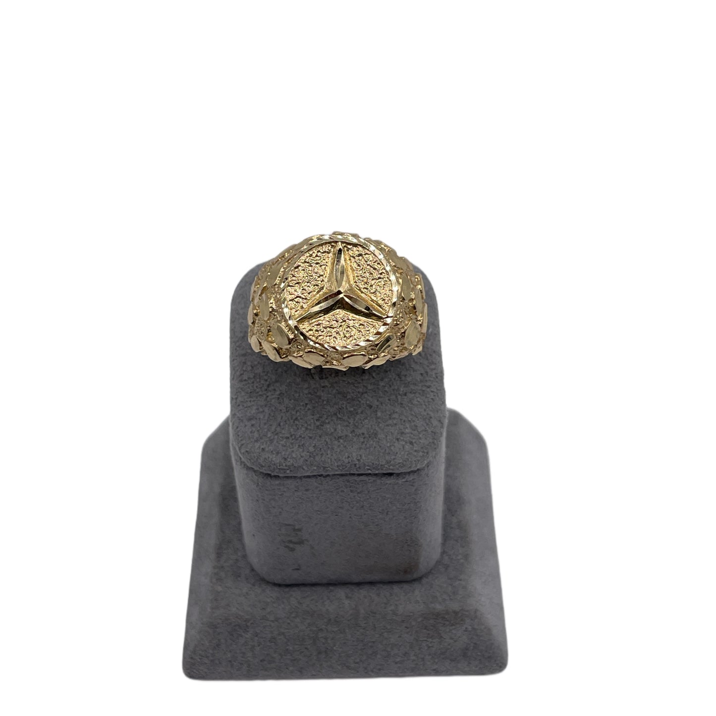 10K Gold Men's Nugget Benz Ring