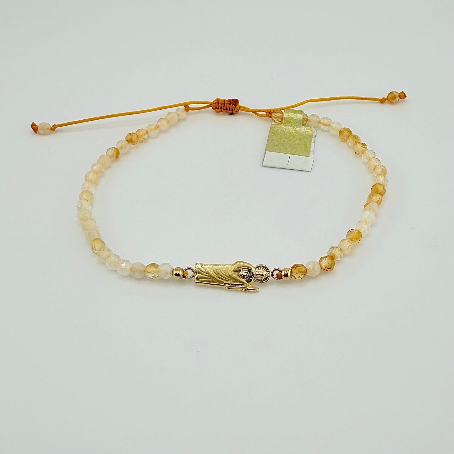 14k Gold Pastel Beaded San Judas Bracelet