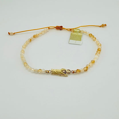 14k Gold Pastel Beaded San Judas Bracelet
