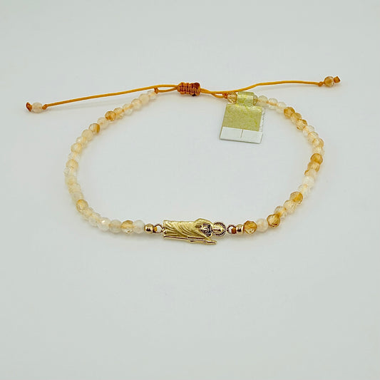 14k Gold Pastel Beaded San Judas Bracelet