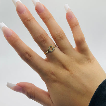 10K Gold CZ Initial Ring