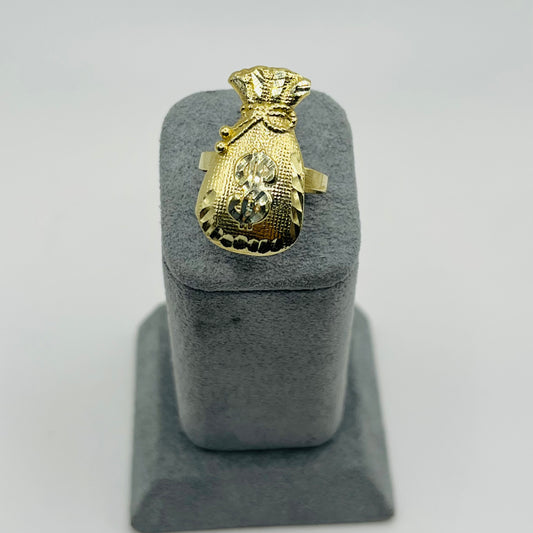10K Gold Moneybag Ring (large)