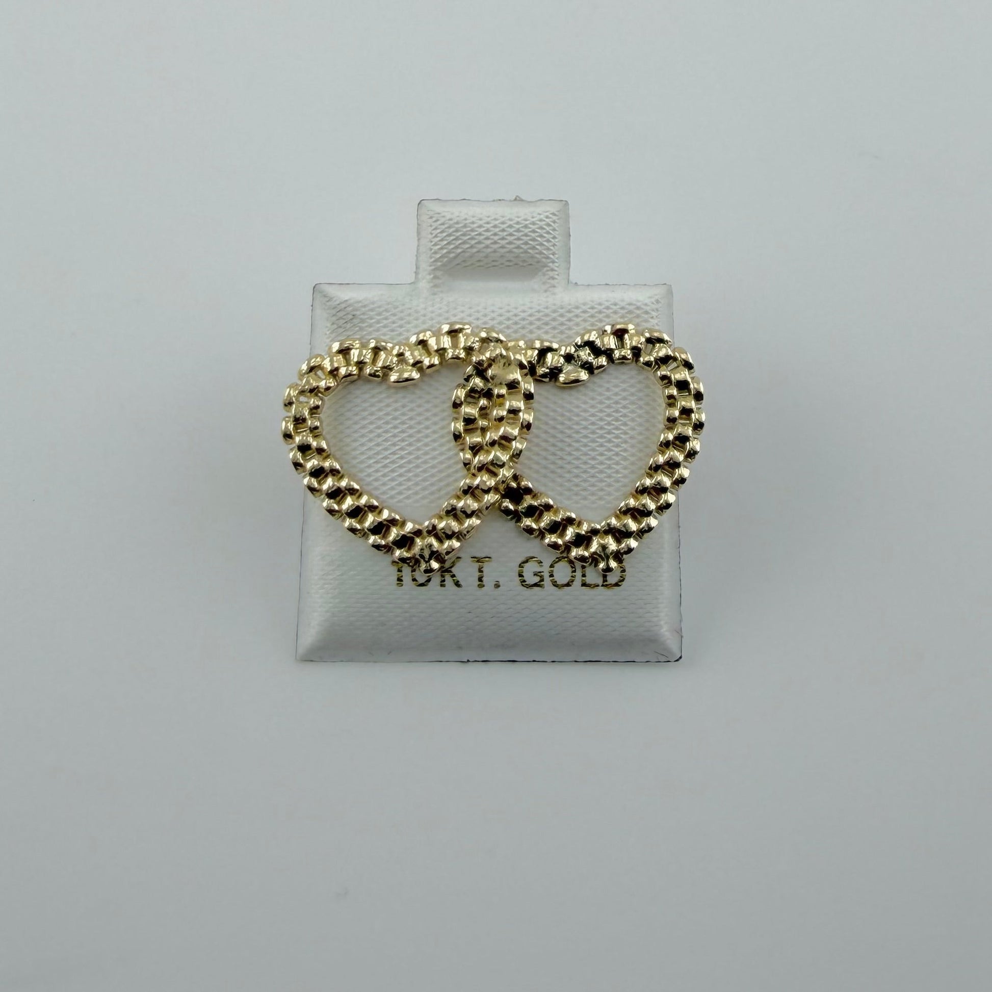 10K Gold RX Heart Earrings | Face Size: 16mm