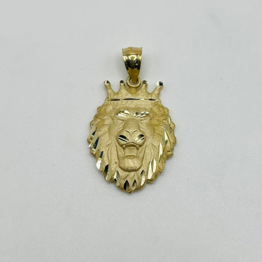 10k Gold Matte Lion Pendant (M)