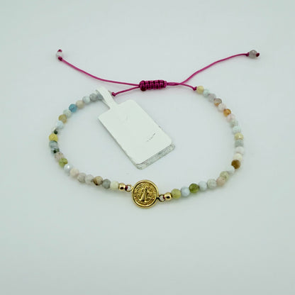 14k Pastel Saint Jude Beaded Bracelet