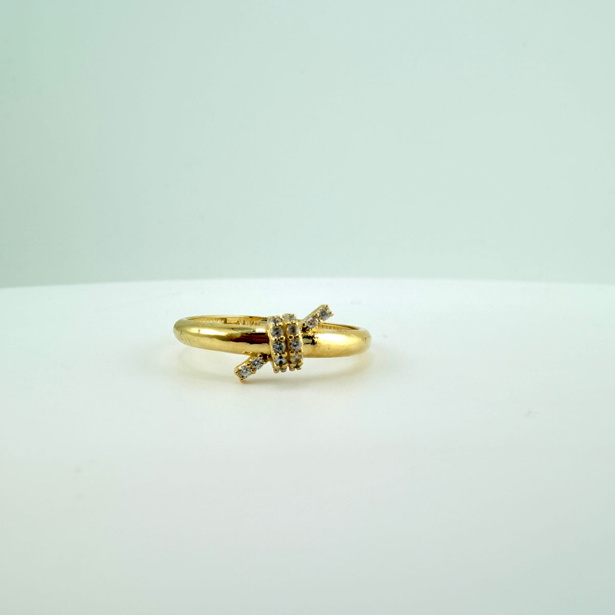 10K Gold CZ Knot Ring