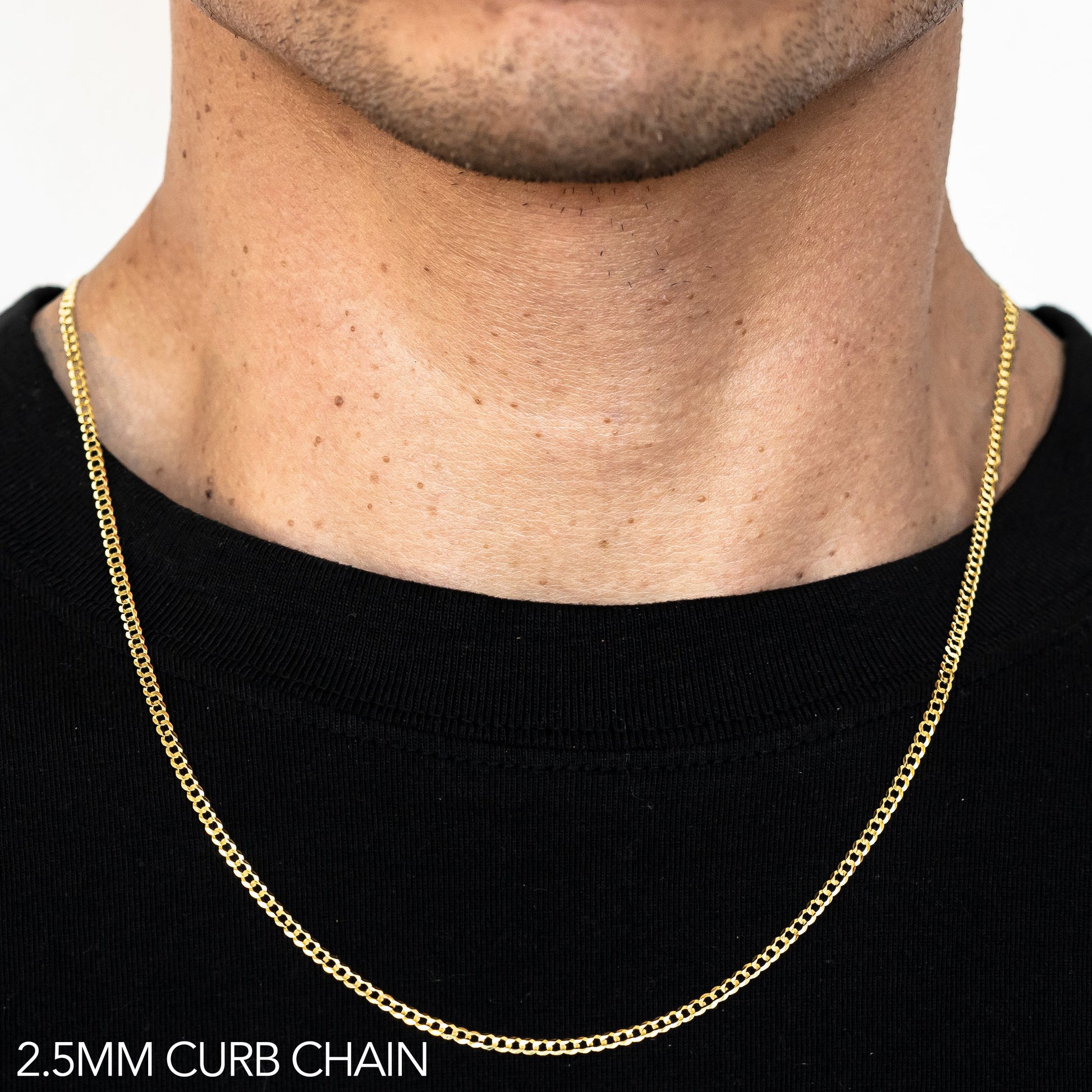 10K Gold Solid Cuban Chain | Width: 2.5mm
