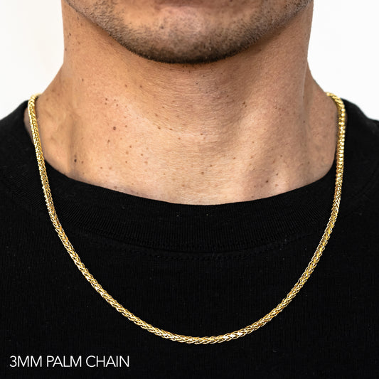 10K GOLD 3MM PALM CHAIN
