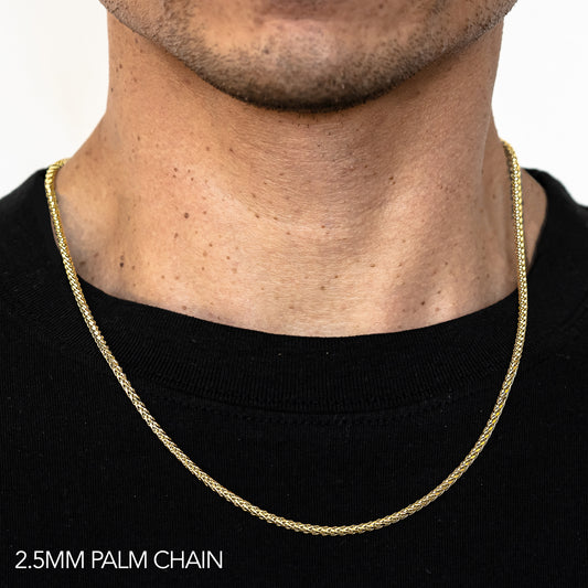 10K GOLD 2.5MM PALM CHAIN
