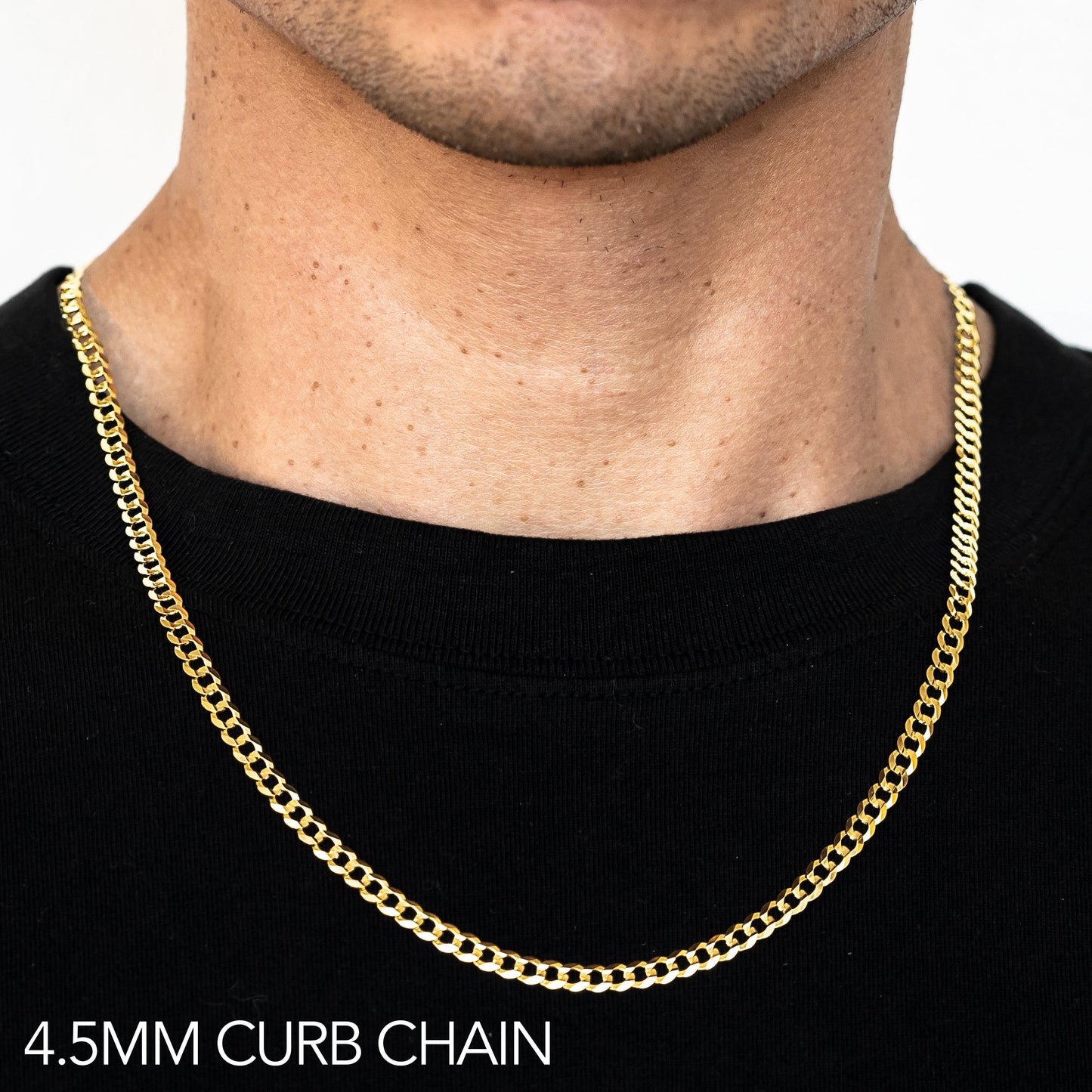 10K Gold Solid Cuban Chain | Width: 4.5mm