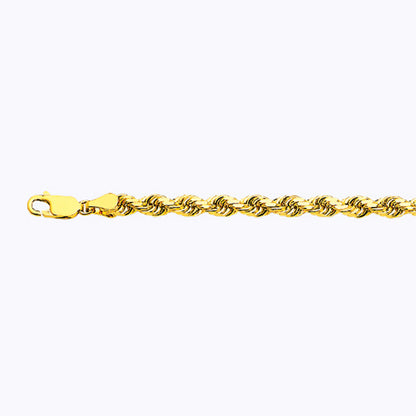 14K GOLD SOLID 5MM DC ROPE CHAIN