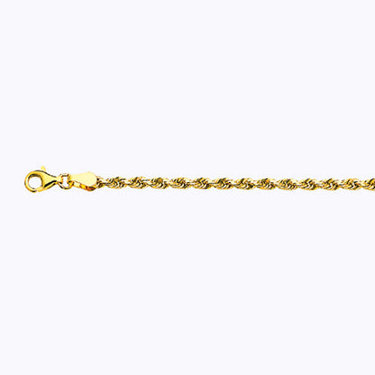 10K GOLD 3MM SOLID DC ROPE  CHAIN