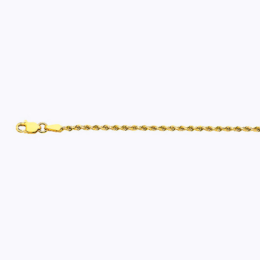 14K GOLD SOLID 2MM DC ROPE BRACELET