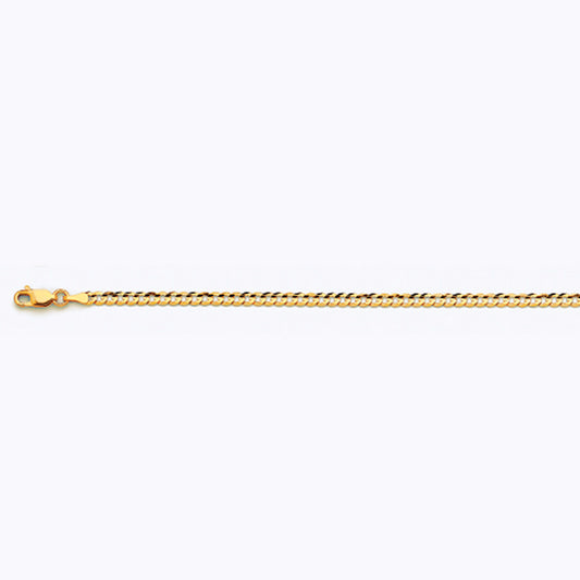 10K GOLD 3MM SOLID CUBAN BRACELET