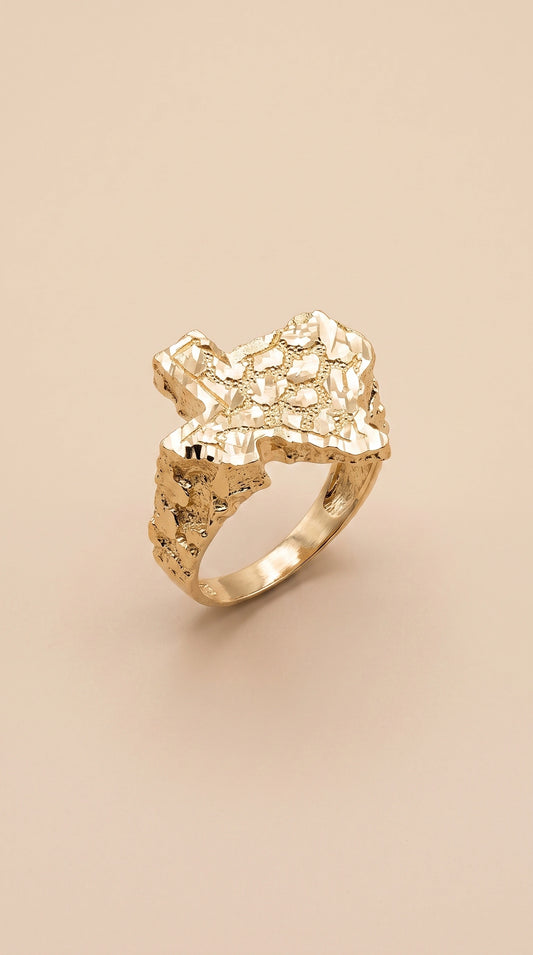 10K Gold Big Texas Nugget Ring