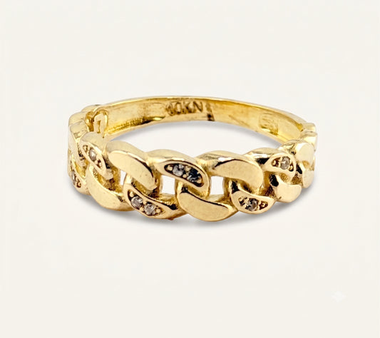 10K Gold Graduated Cuban Band with CZ