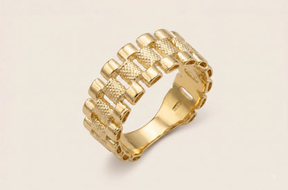 10K Gold RX Band Ring | Width: 8mm