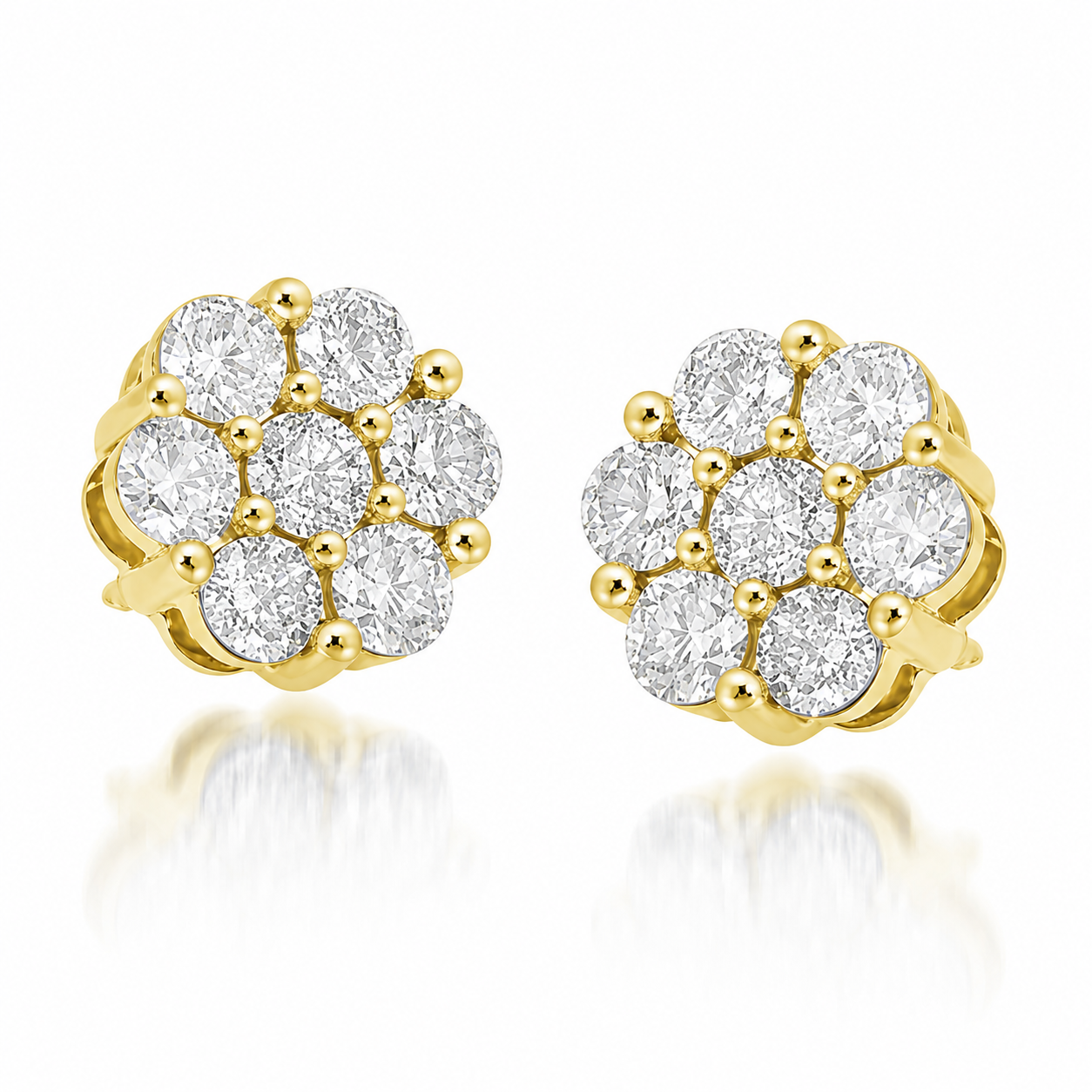 10K Gold CZ Flower Earrings | Always Show