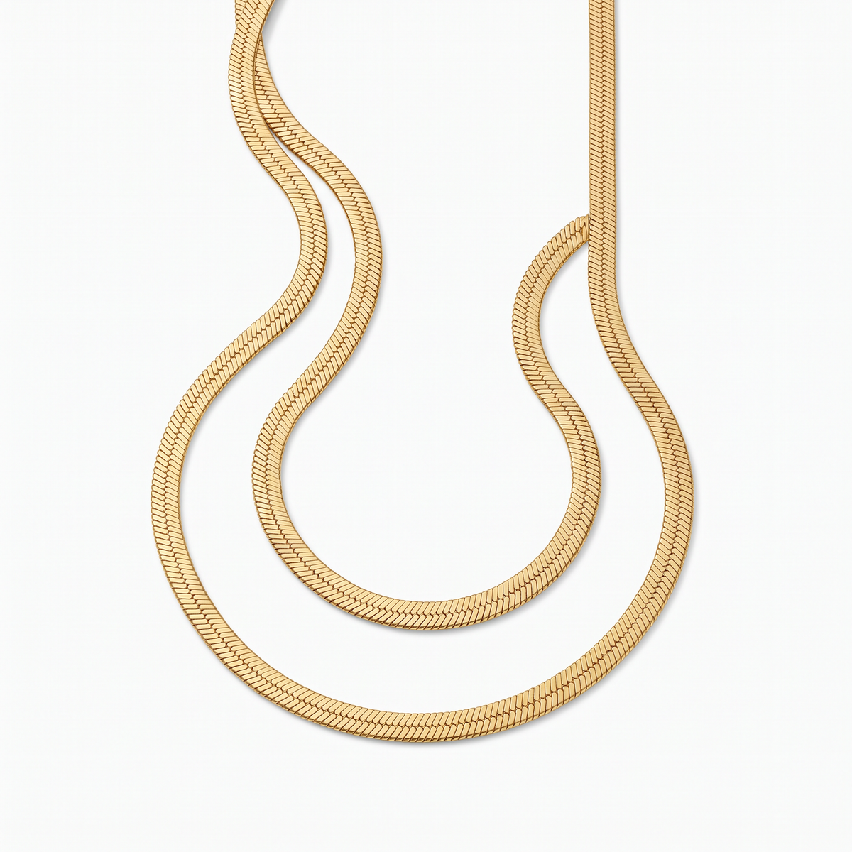 10k Gold Herringbone Chain Overhead Flat Lay Candy Jewelers Product Shot