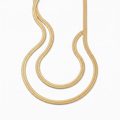 10k Gold Herringbone Chain Overhead Flat Lay Candy Jewelers Product Shot