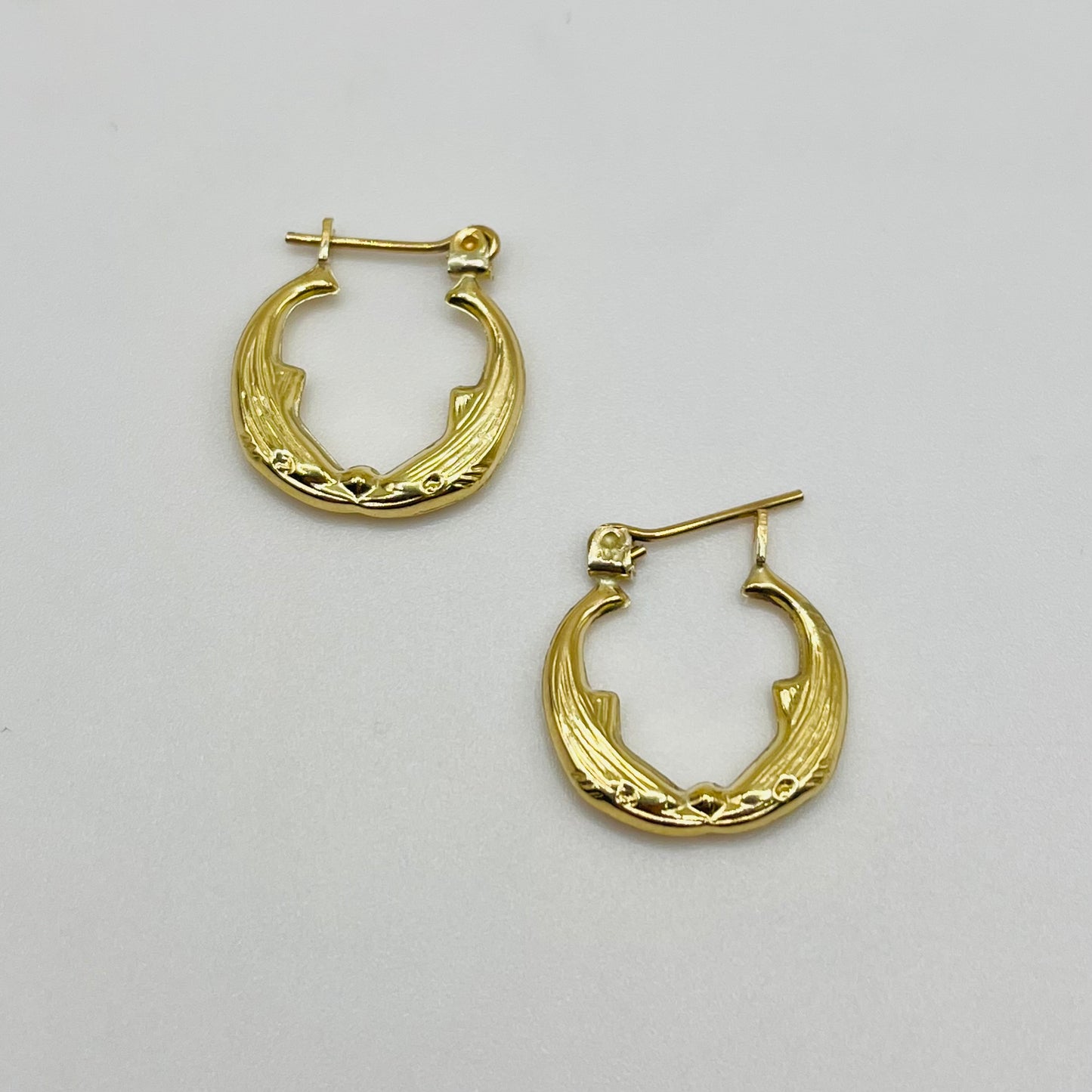 10 karat baby XS whale hoop earrings