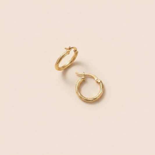 10k Gold Honey Hoops (huggy size ~14mm)