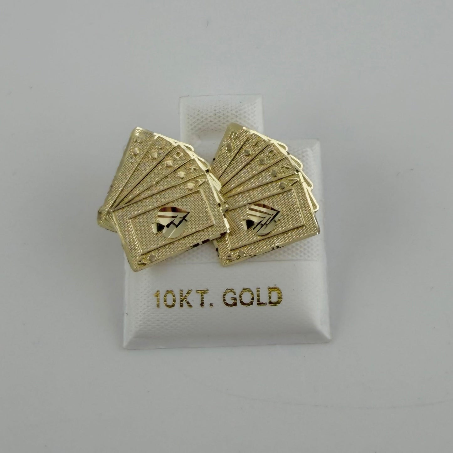 10K Gold Deck of Cards Earrings | Face Size: Small