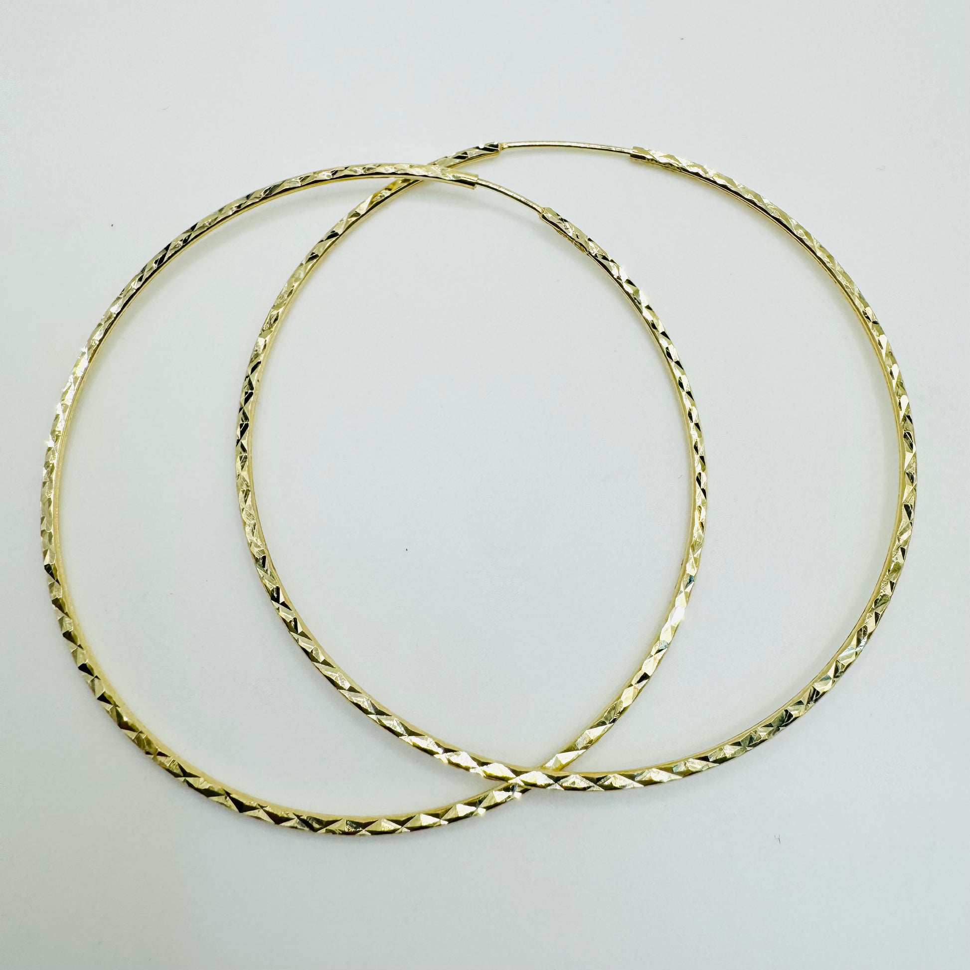 10 karat Gold Diamond Cut Endless Eternity Hoops