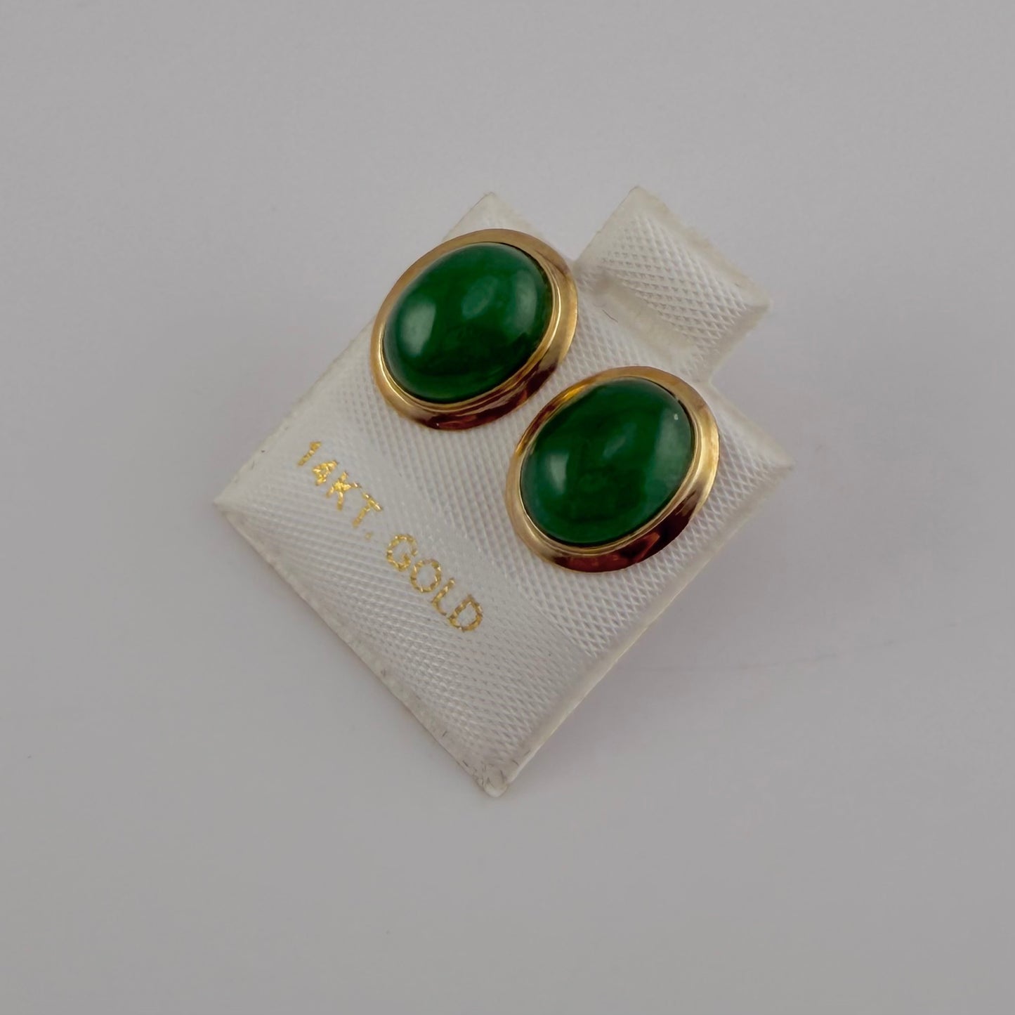 14k Gold Jade Earrings
