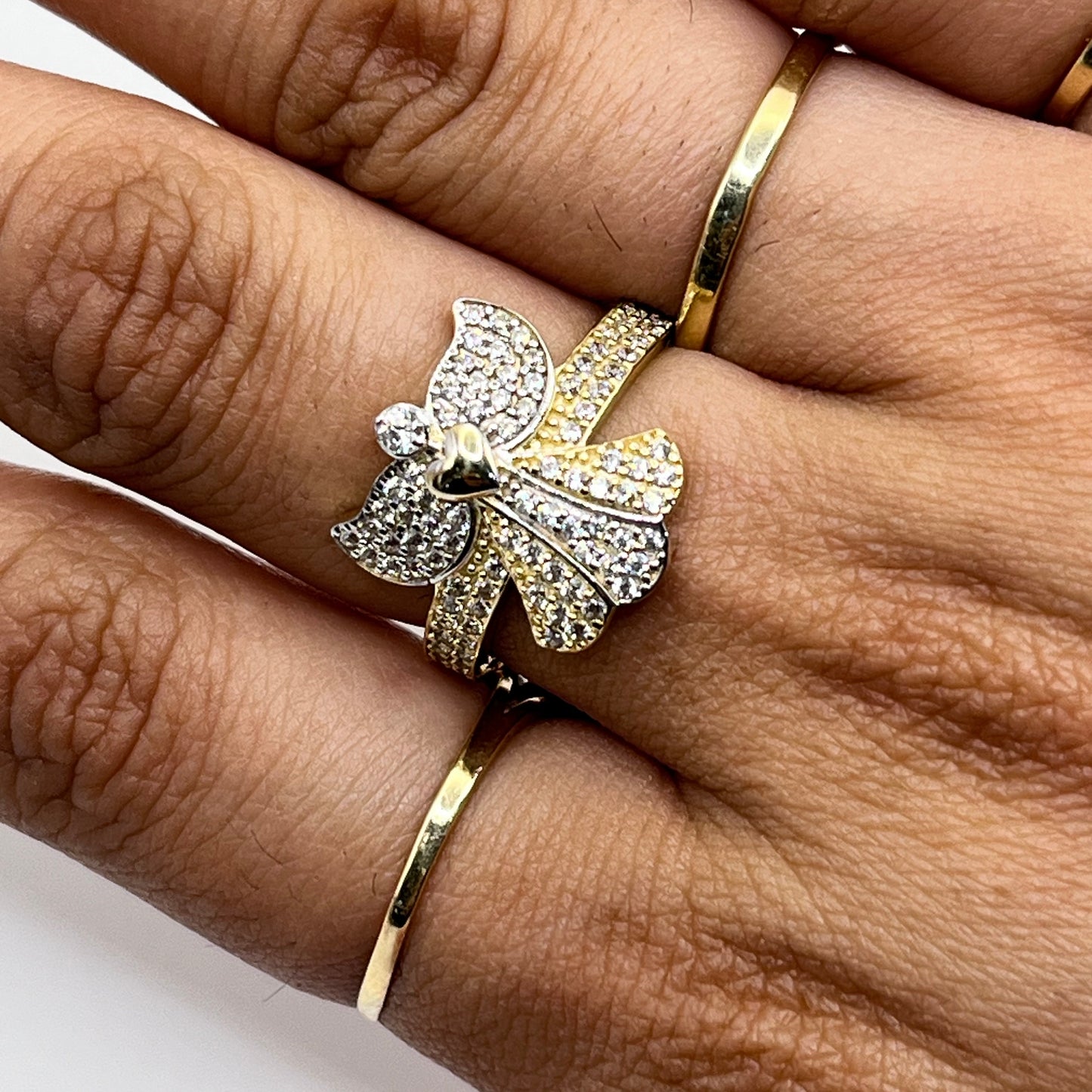 10K Gold Guardian Angel Heart Ring