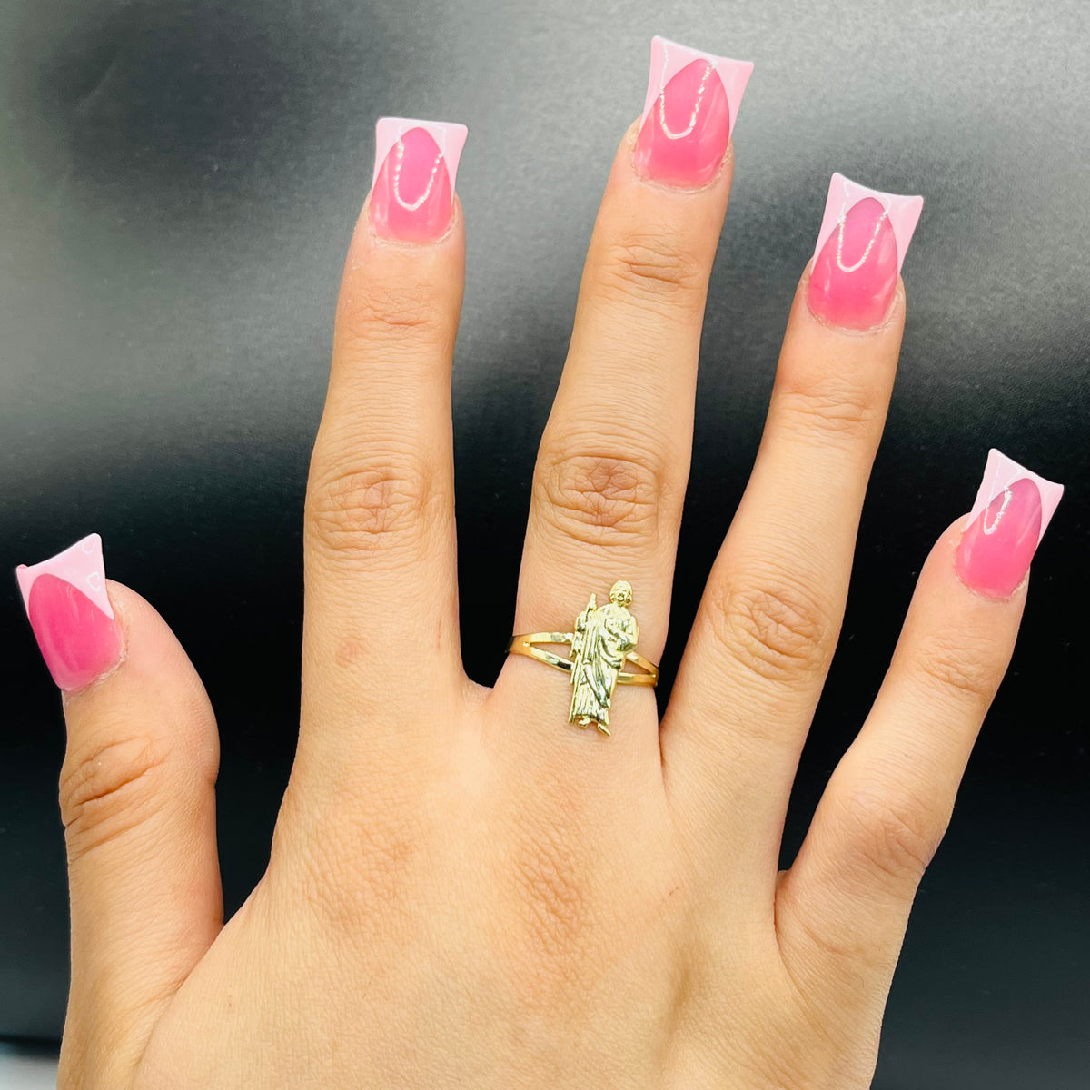 Sml Ring 10k Gold San Judas Ring ( SML ) – Candy Jewelers