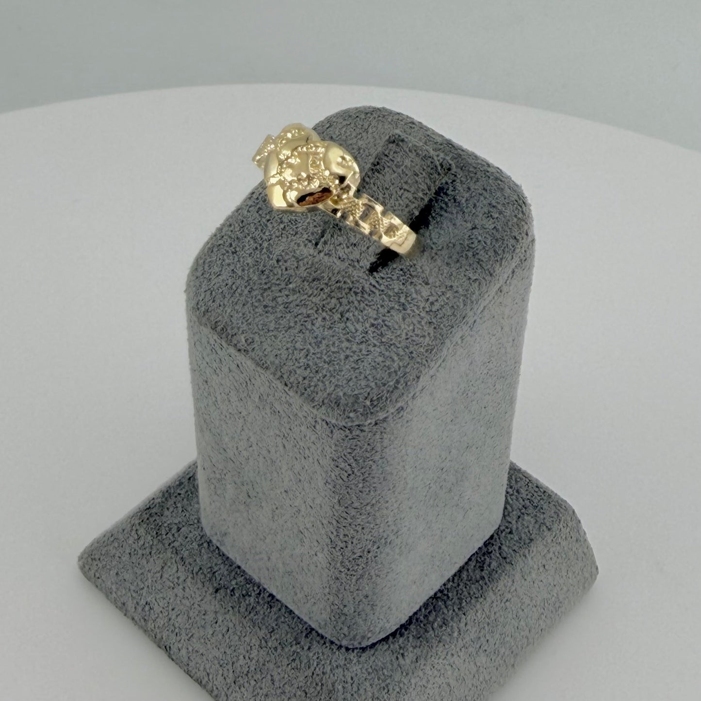 10K Gold RX Nugget Heart Ring | Face Size: Petite