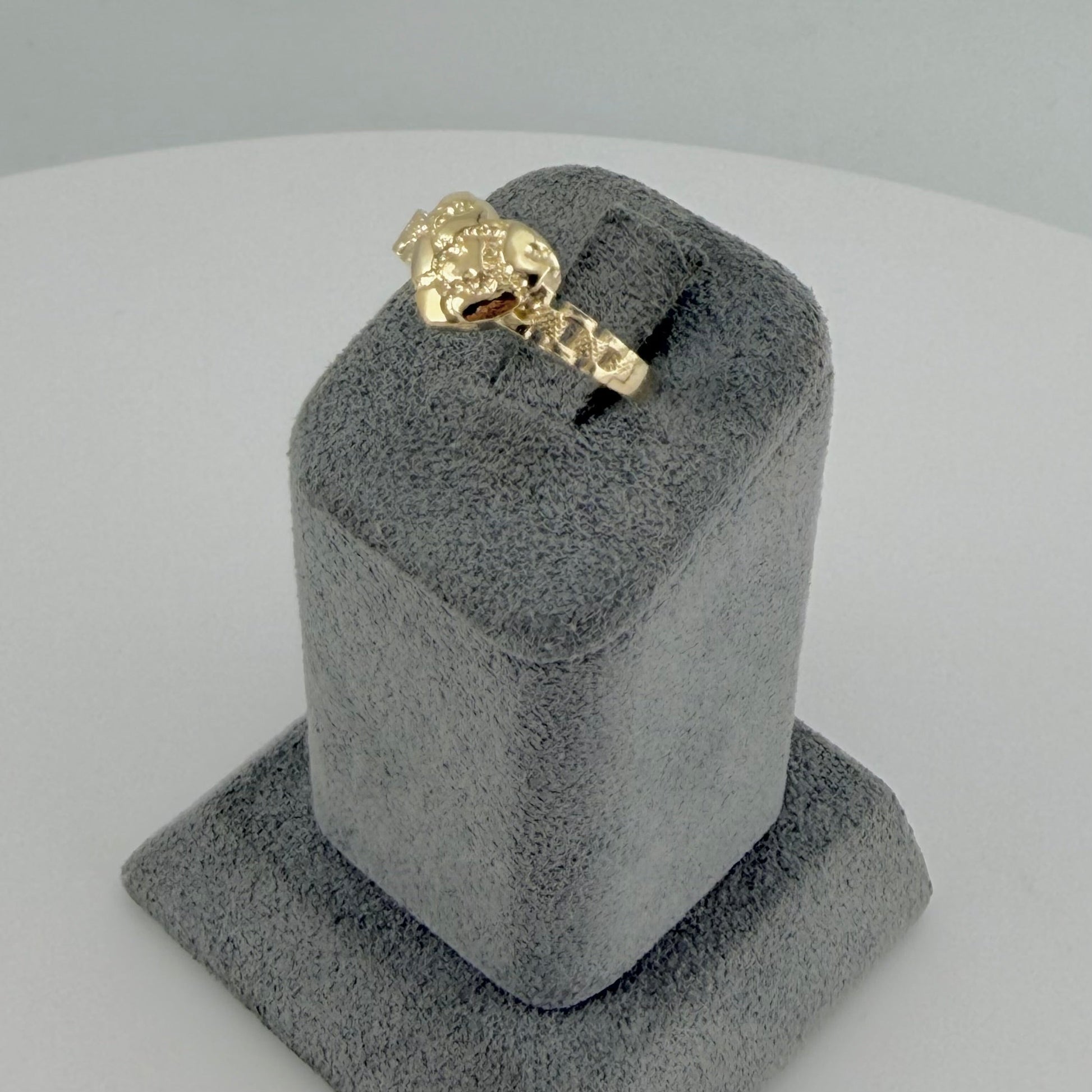 10K Gold RX Nugget Heart Ring | Face Size: Petite