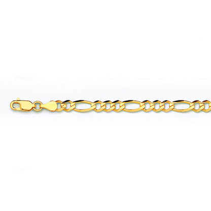 14K Gold Solid Figaro Bracelet 3.5MM